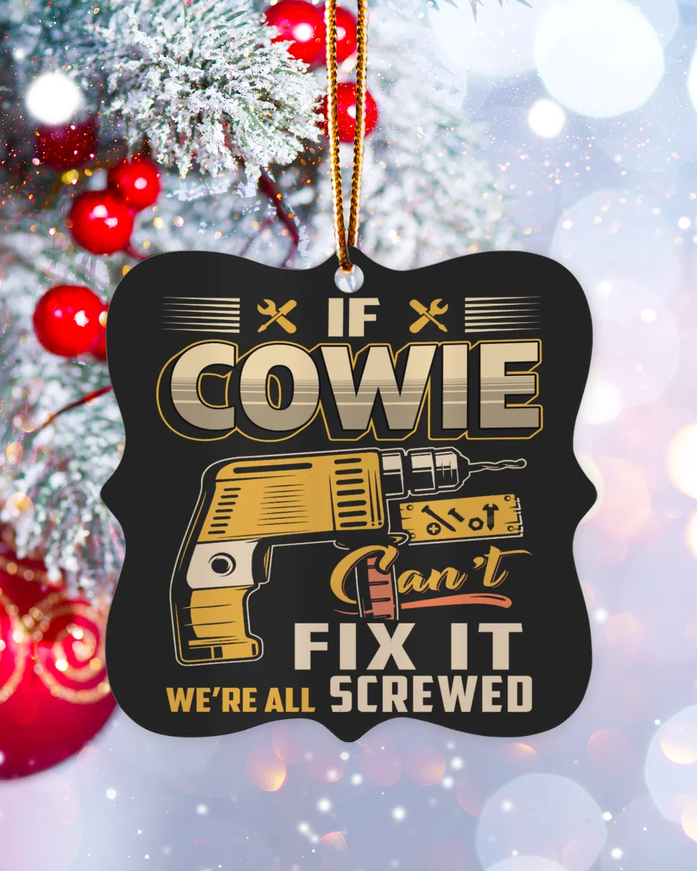 COWIE Metal Ornament - Prague black double-sided single