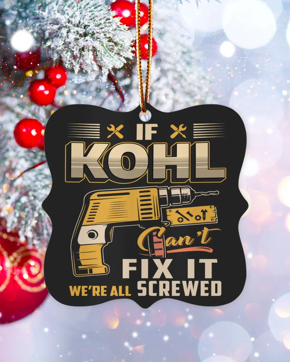 KOHL Metal Ornament - Prague black double-sided single