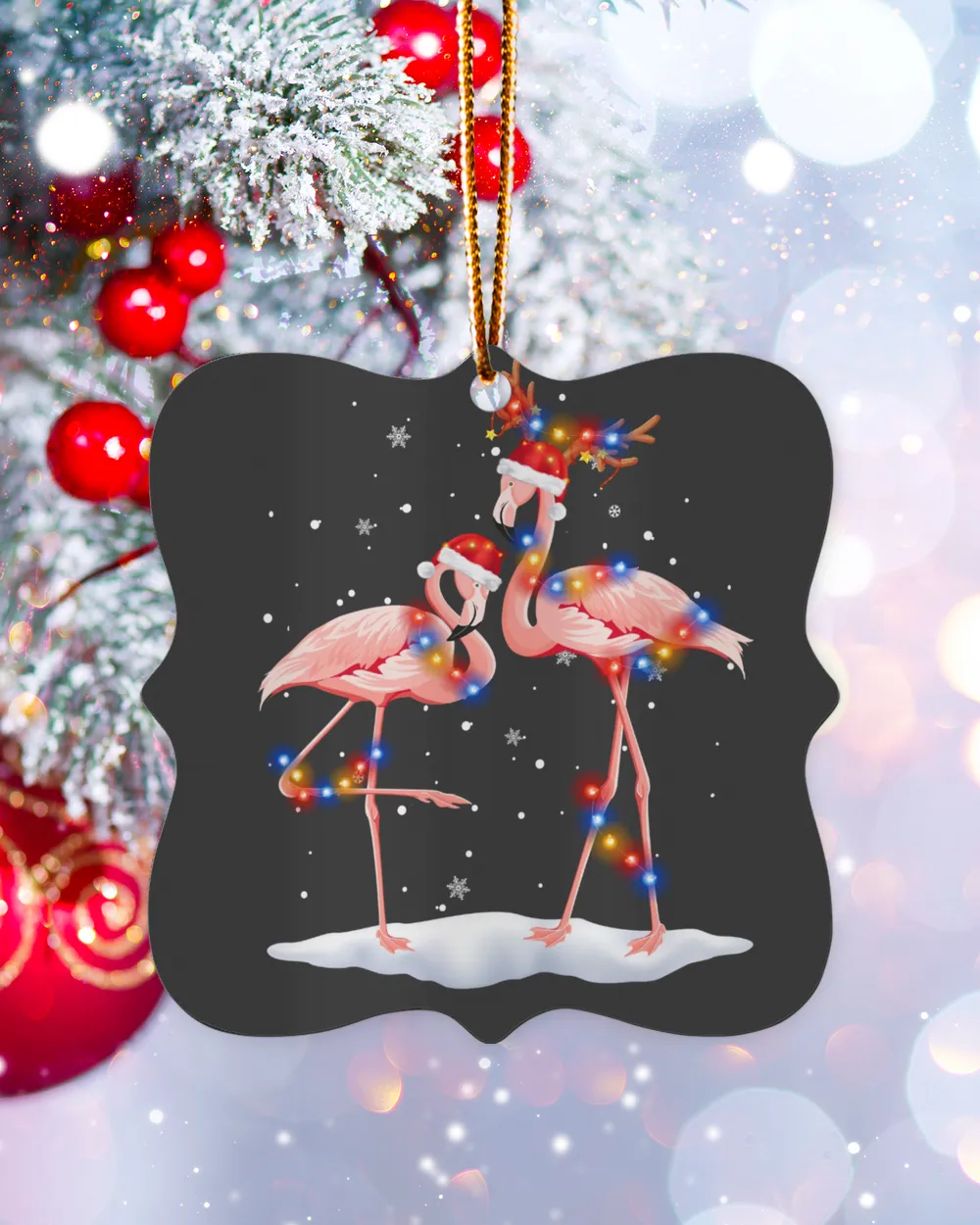 Christmas - flamingo Ornament