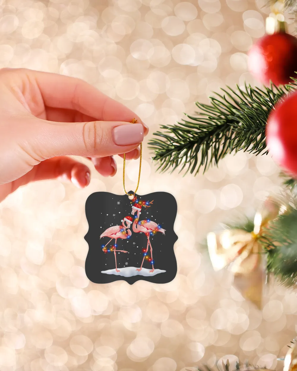 Christmas - flamingo Ornament