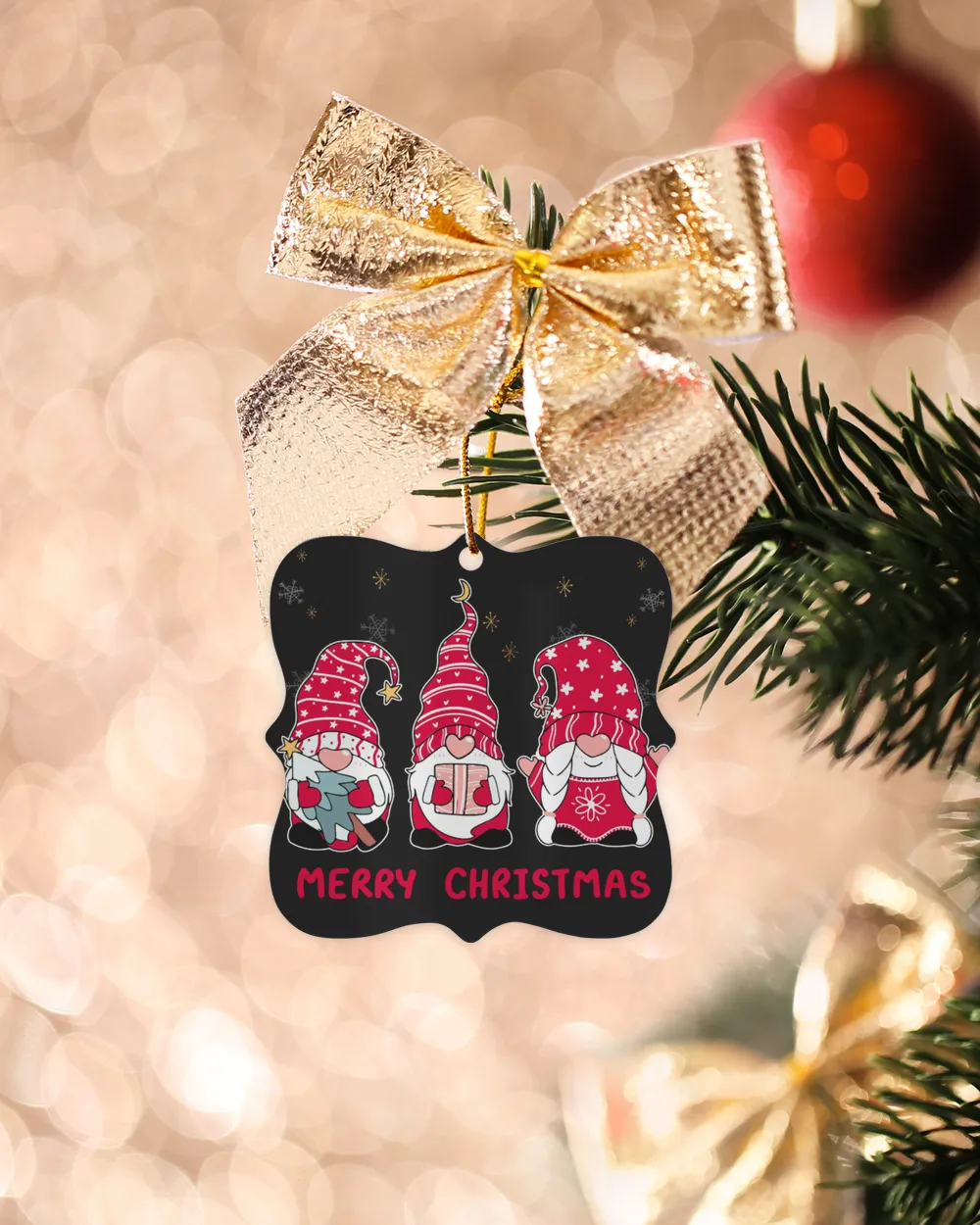 Holiday Gnomes Print For Ornament - Dove Box Christmas