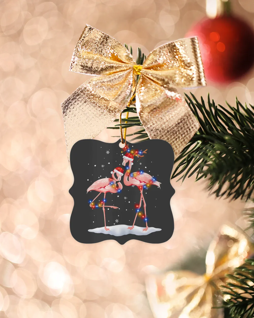 Christmas - flamingo Ornament