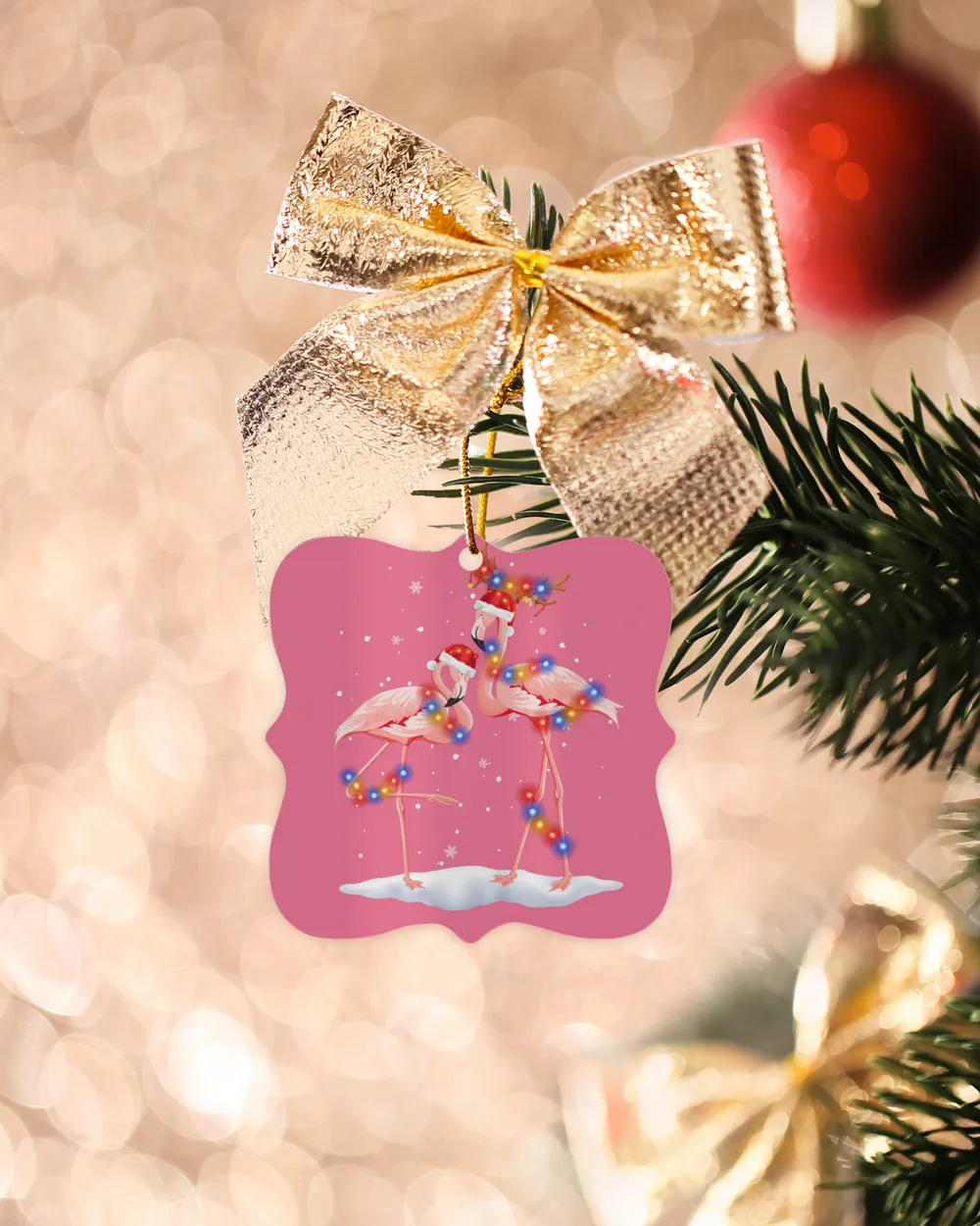 Christmas - flamingo Ornament