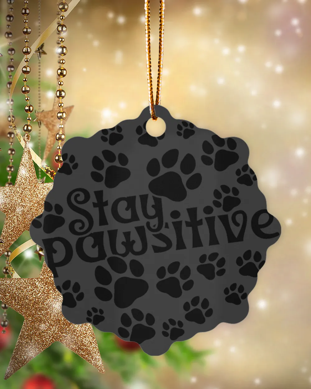 Christmas Ornaments Stay Pawsitive