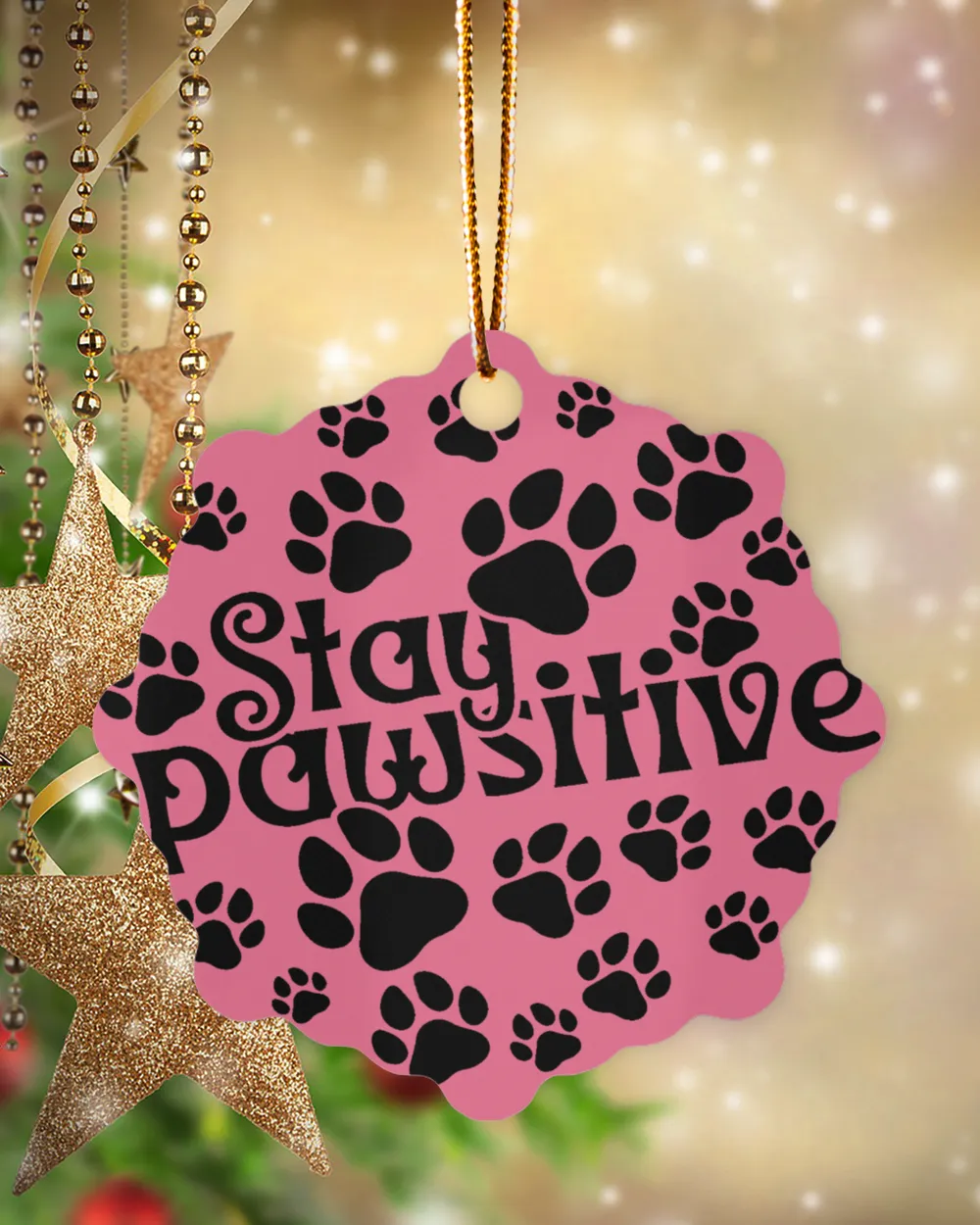 Christmas Ornaments Stay Pawsitive