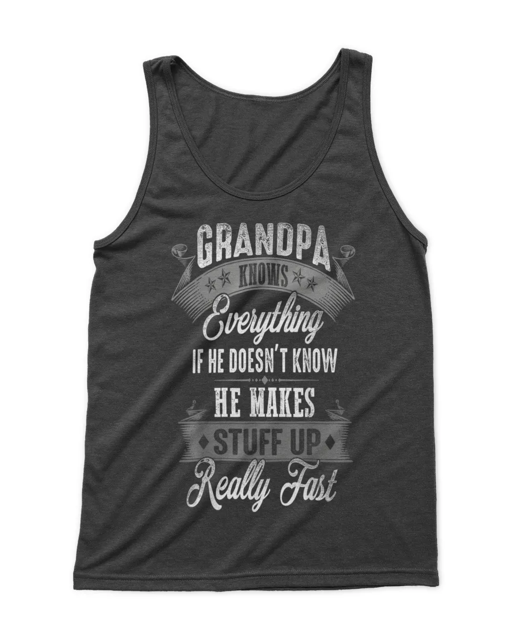 Mens Fathers Day shirt for Men Dad Grandpa Knows Everything Funny T-Shirt