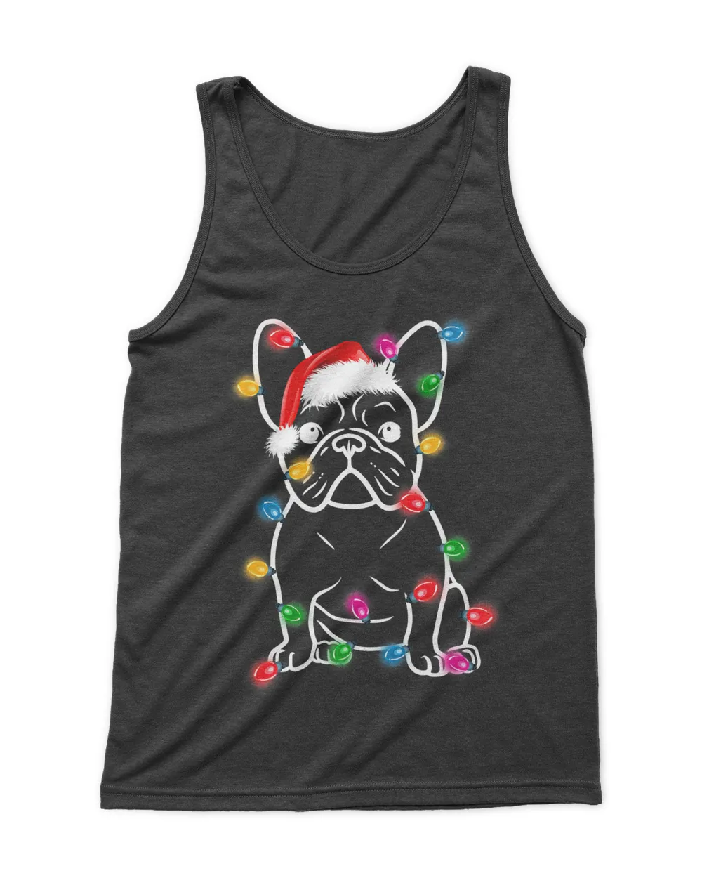 Funny French Bulldog Dog Tree Christmas Lights Xmas Pajama T Shirt