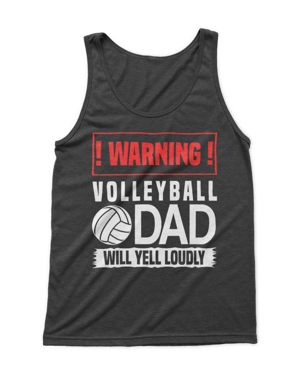 warning volleyball dad will yell loudly Men's Tank Top black s
