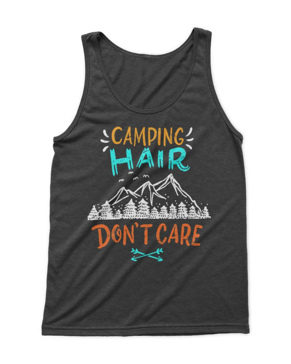 Camp Camping Hair Camper Ladies Fitted T-Shirt