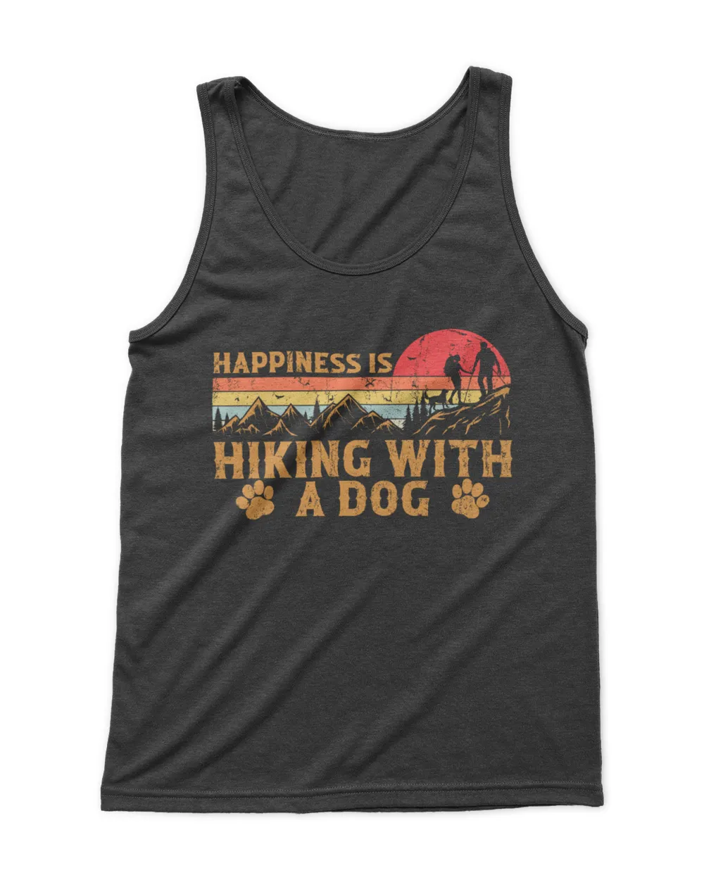Happiness Is Hiking With A Dog Partner T-Shirt - Hiking ( Hiking Trails )