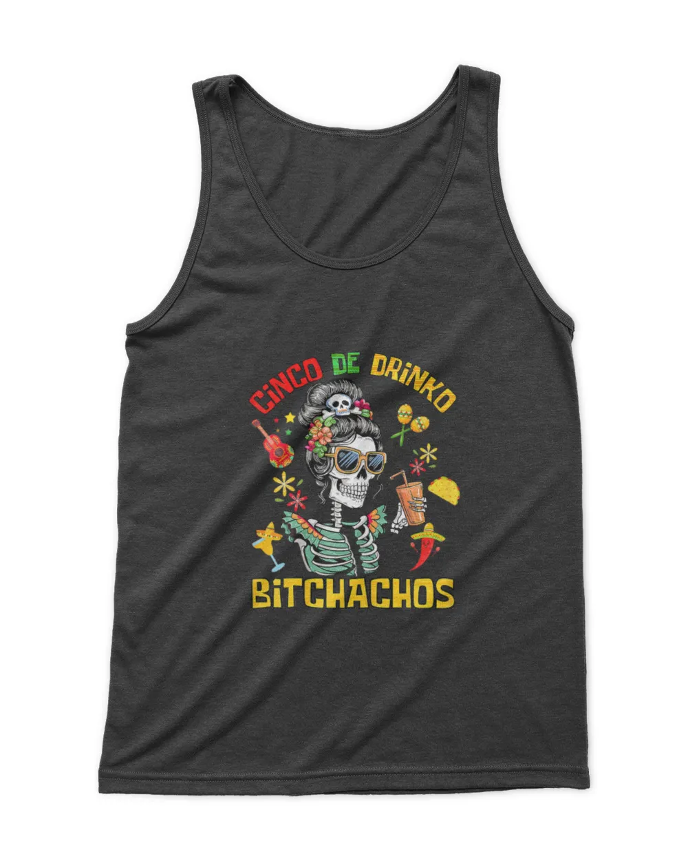 Cinco De Drinko Bitchachos Cinco De Mayo Drinking Men's Tank Top black s