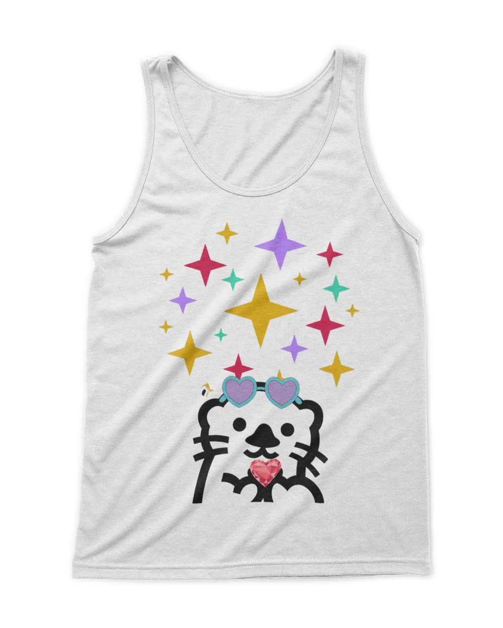 Cute Otter Star Heart Sunglasses Red Yellow Purple Green Top