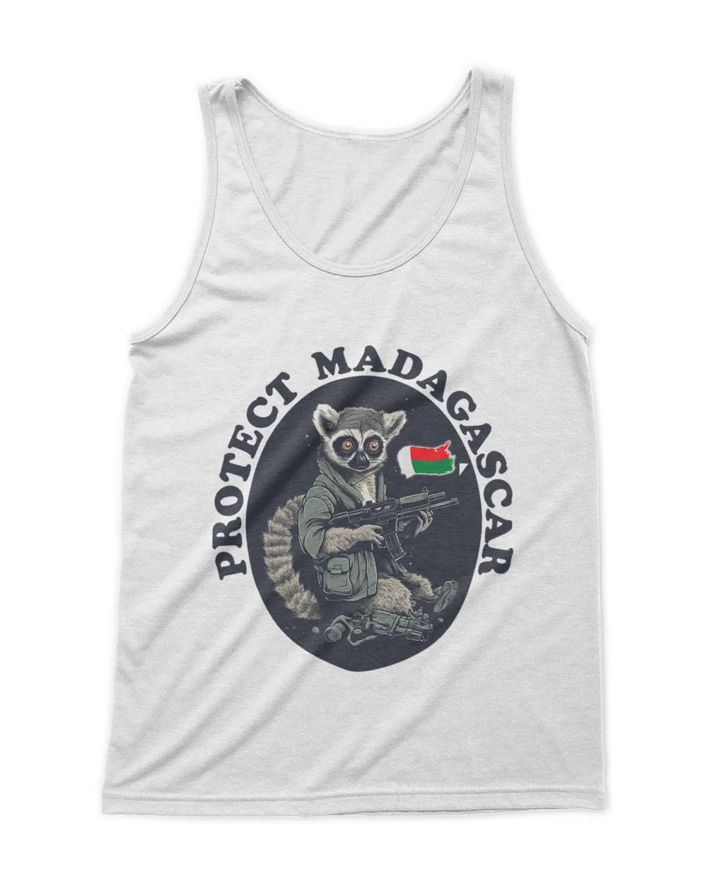 Protect Madagascar 2Lemur with Gun 2Flag