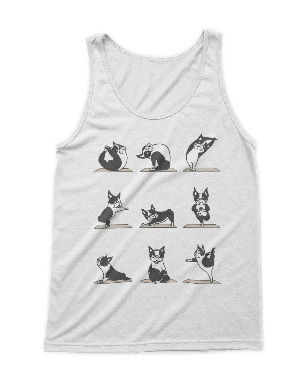 Boston Terriers Yoga Asana Pose Meditation Funny T-Shirt