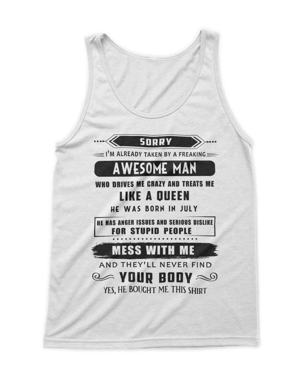 Awesome man Men's Tank Top white s