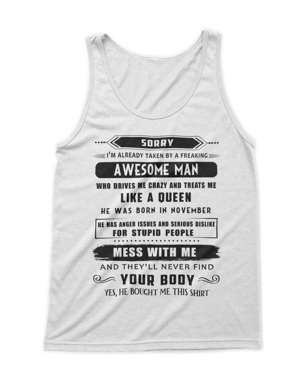Awesome man Men's Tank Top white s