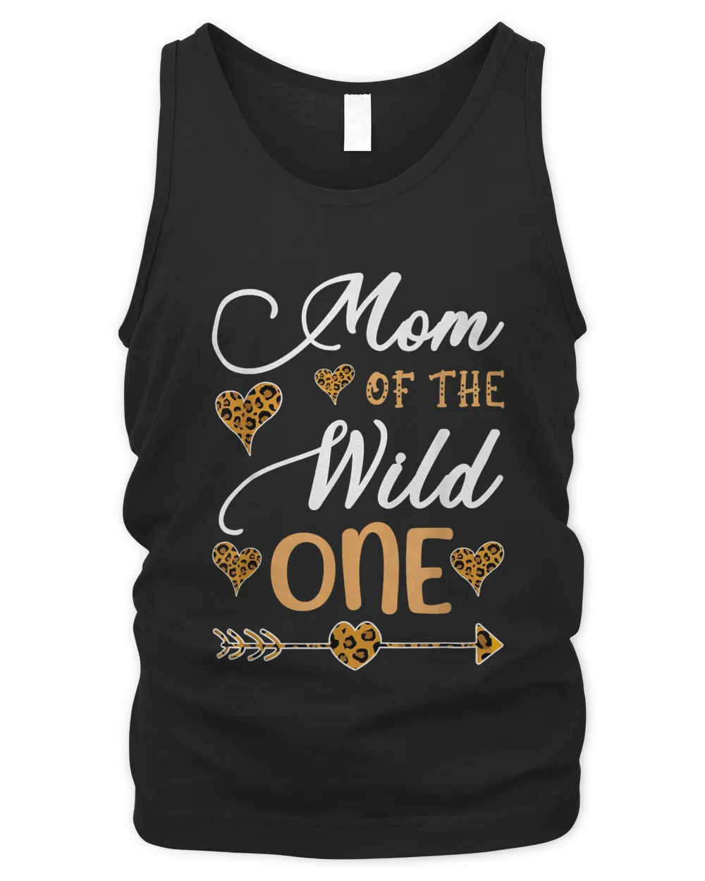 MOM OF THE WILD ONE First Birthday Leopard Heart MomLife T-Shirt