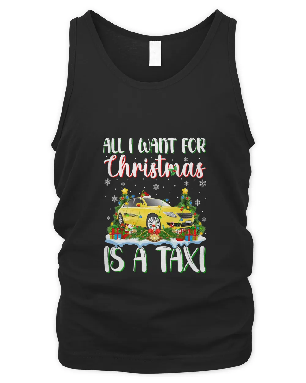 Xmas Lighting Santa All I Want For Christmas Is A Taxi T-Shirt