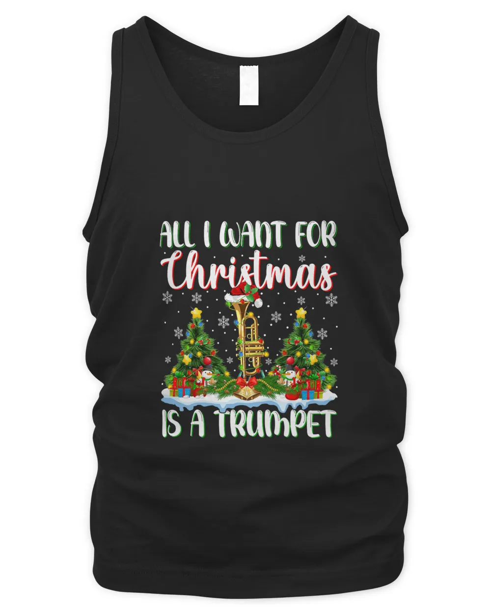 Xmas Lighting Santa All I Want For Christmas Is A Trumpet T-Shirt