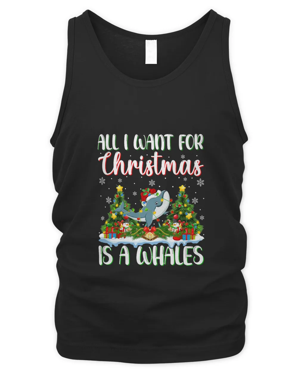 Xmas Lighting Santa All I Want For Christmas Is A Whales T-Shirt