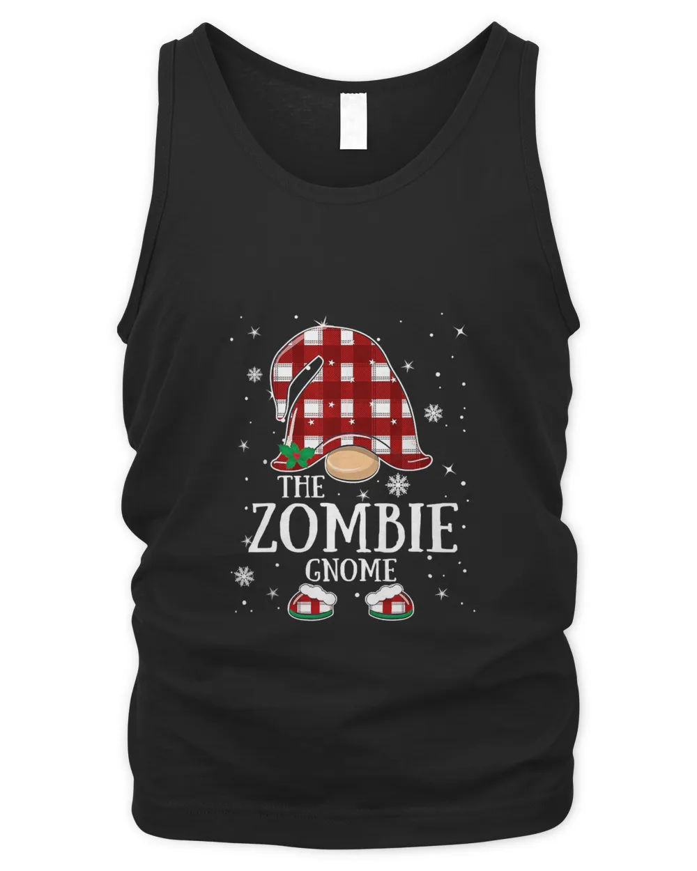 Zombie Gnome Buffalo Plaid Matching Family Christmas Pajama T-Shirt