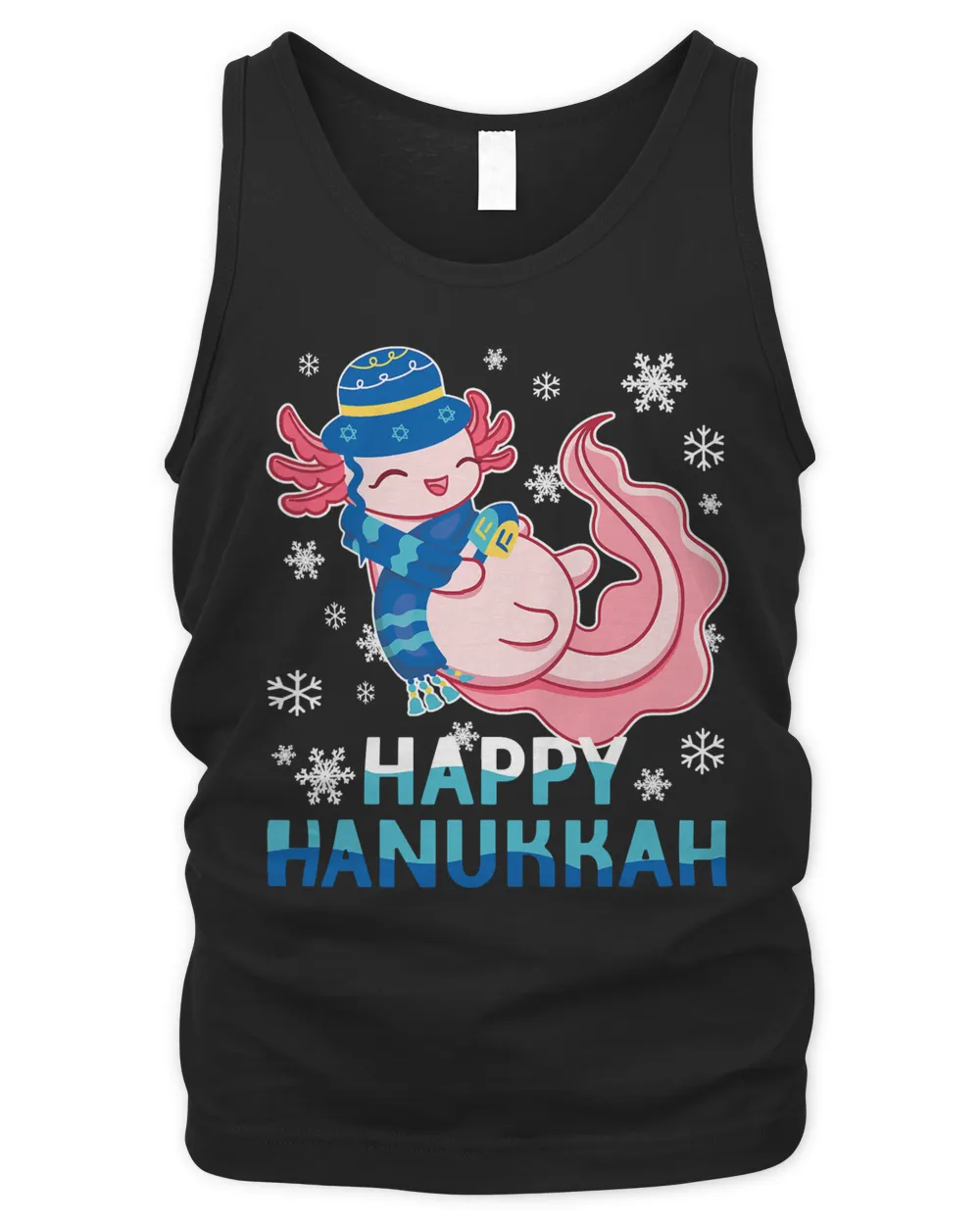 Axolotl Kawaii Happy Hanukkah Jewish Menorah Christmas 252