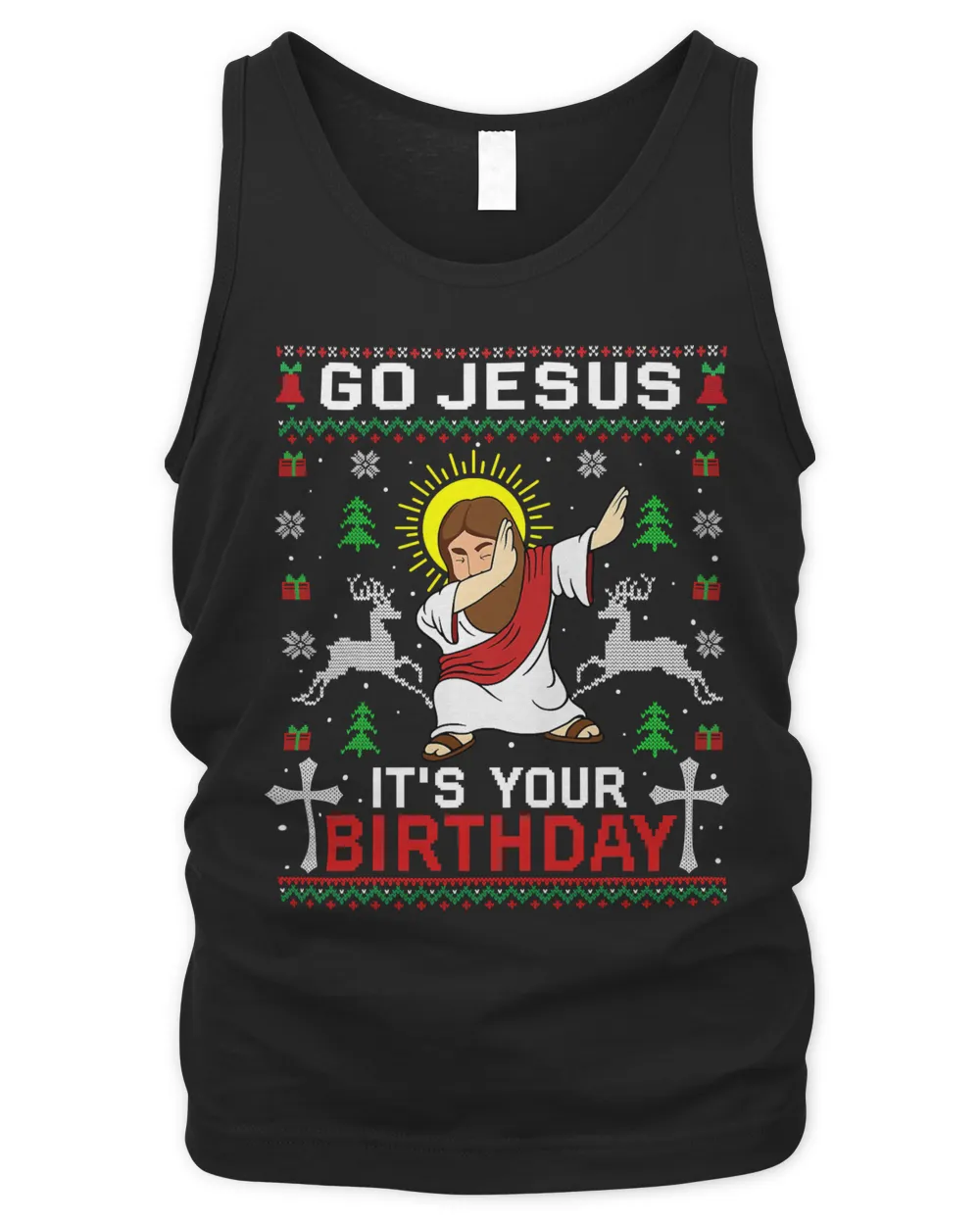 Christian Jesus Go Jesus Its Your Birthday Ugly Christmas Sweater Men 38