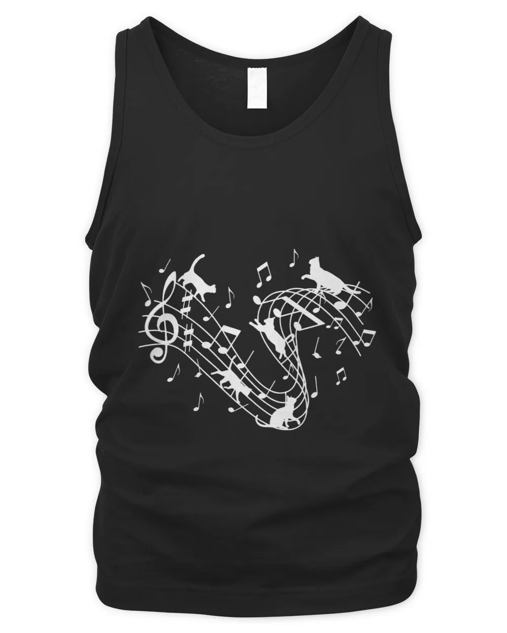 Cute Cat Lover Kitty Playing Music Note Clef Musician Music