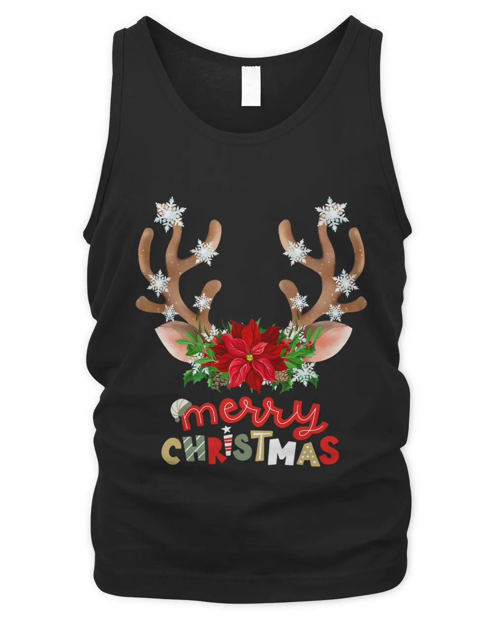 Christmas Poinsettia Flowers Reindeer Family Matching Group