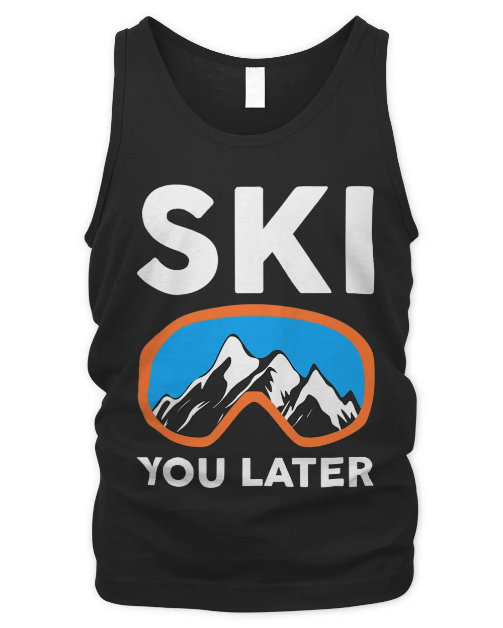 Funny Skier Light Sky Blue Night Sky Moon