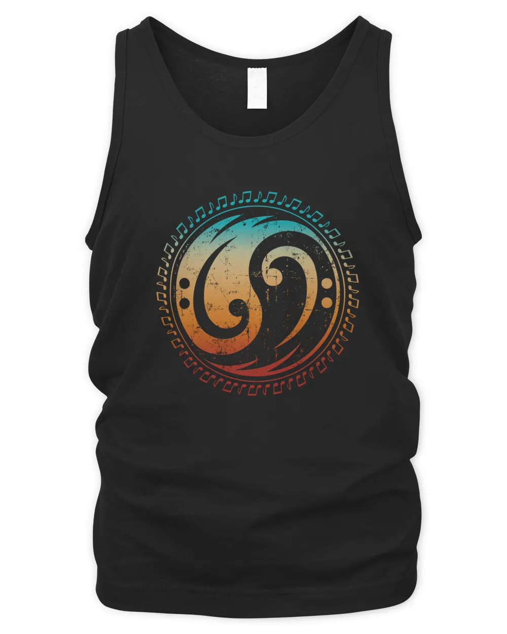 Bass Clef Yin Yang Men's Tank Top black s