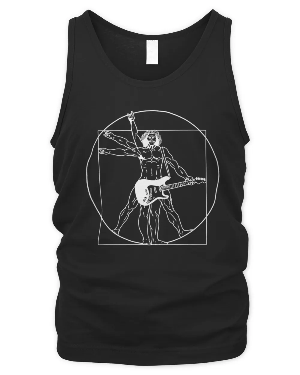 Da Vinci Vitruvian Man S Style Electric Guitar Men's Tank Top black s