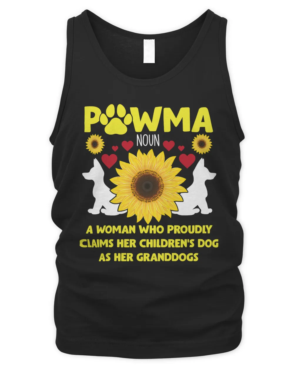 Dog Sunflower Grandmother Dog Lover Paw Flower with Hearts 517 paws