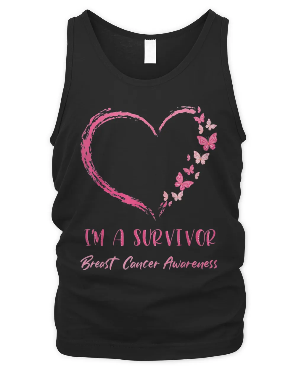 I’m A Survivor Breast Cancer Awareness Heart Butterflies T-Shirt