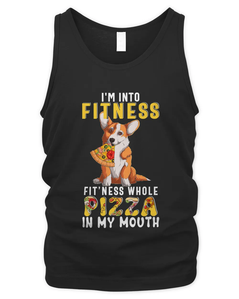 Corgi Dog Funny Im Fitness Whole Pizza In My Mouth Corgi Eating Pizza