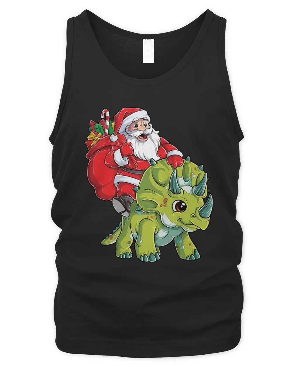 Santa Riding Dinosaur Christmas