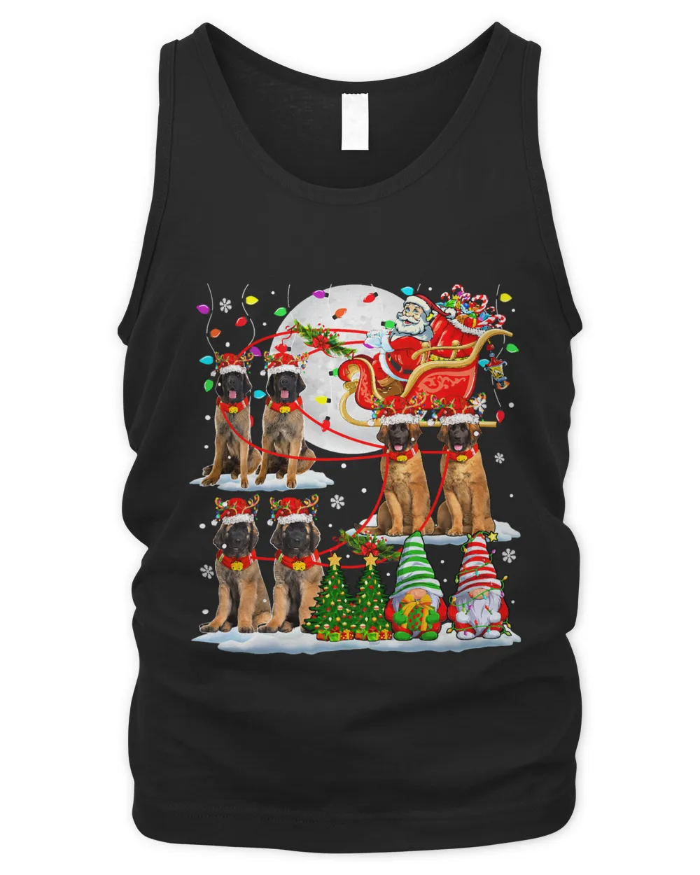 Santa Sleigh Reindeer Leonbergers Xmas Costume Family Kids 3