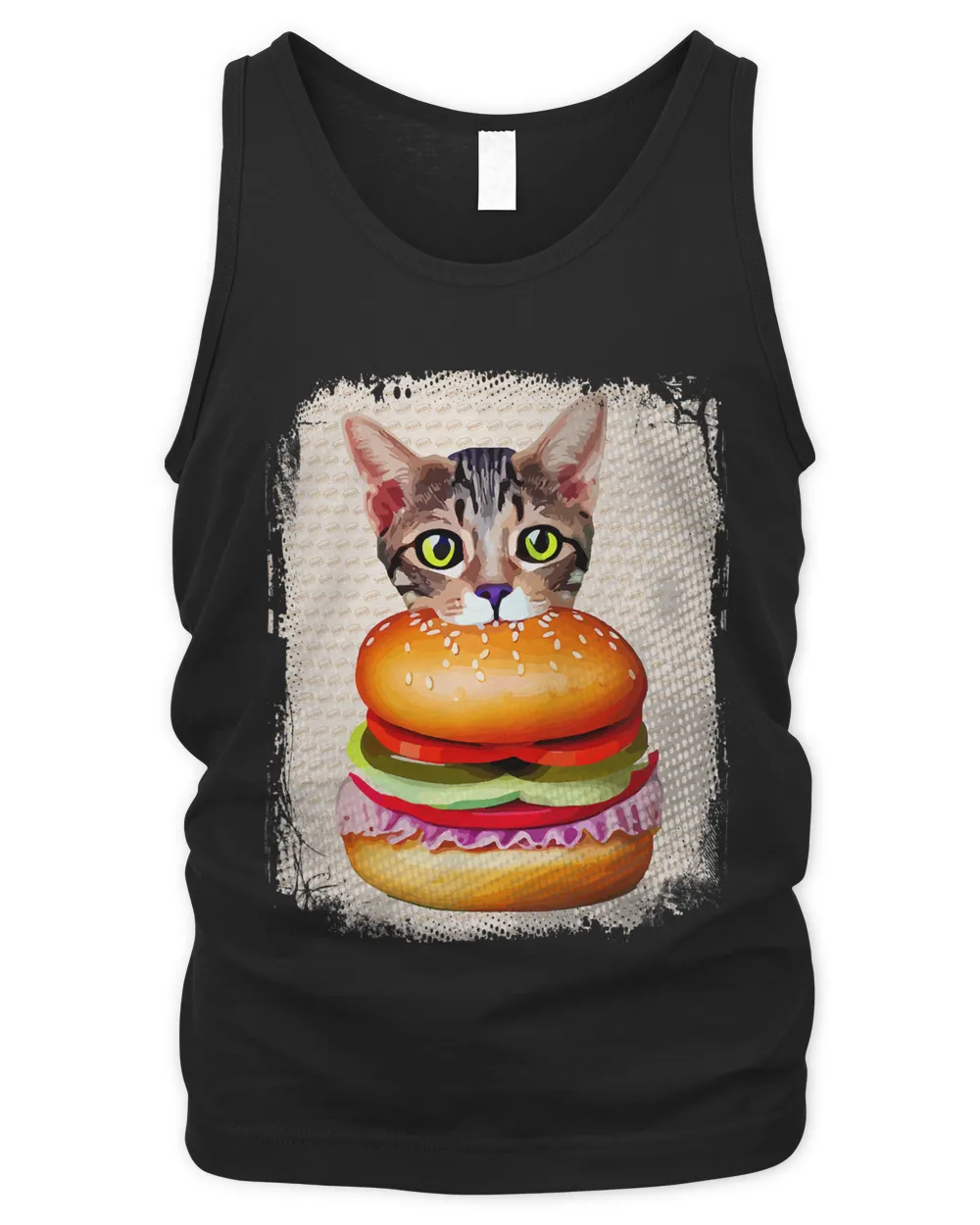 Funny Hamburger Cat Catburger Burger Purr Meow Cat Lover Art 206
