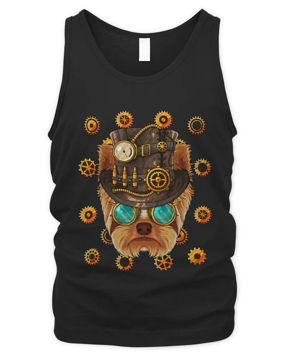 Steampunk Yorkshire Terrier Medieval Victorian Steam Powered