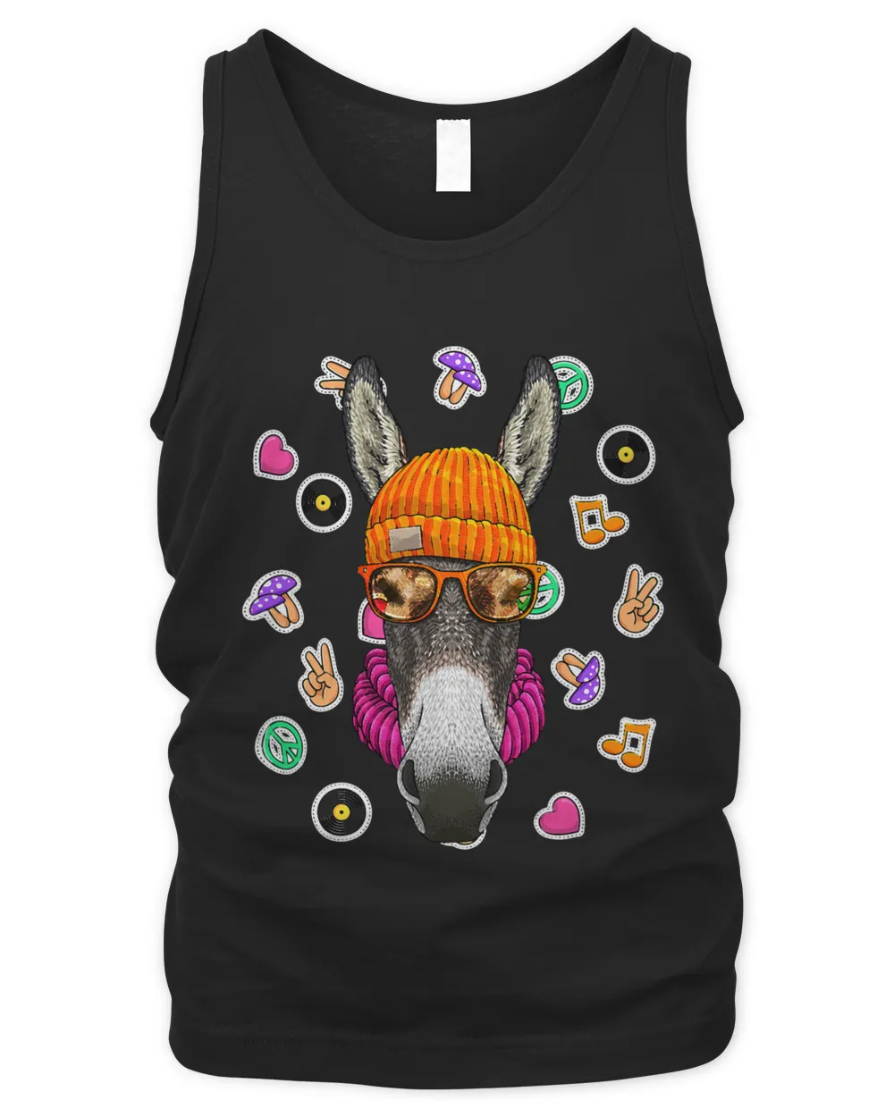 Hipster Donkey Geek Nerd Glasses Animal Love Peace Sign