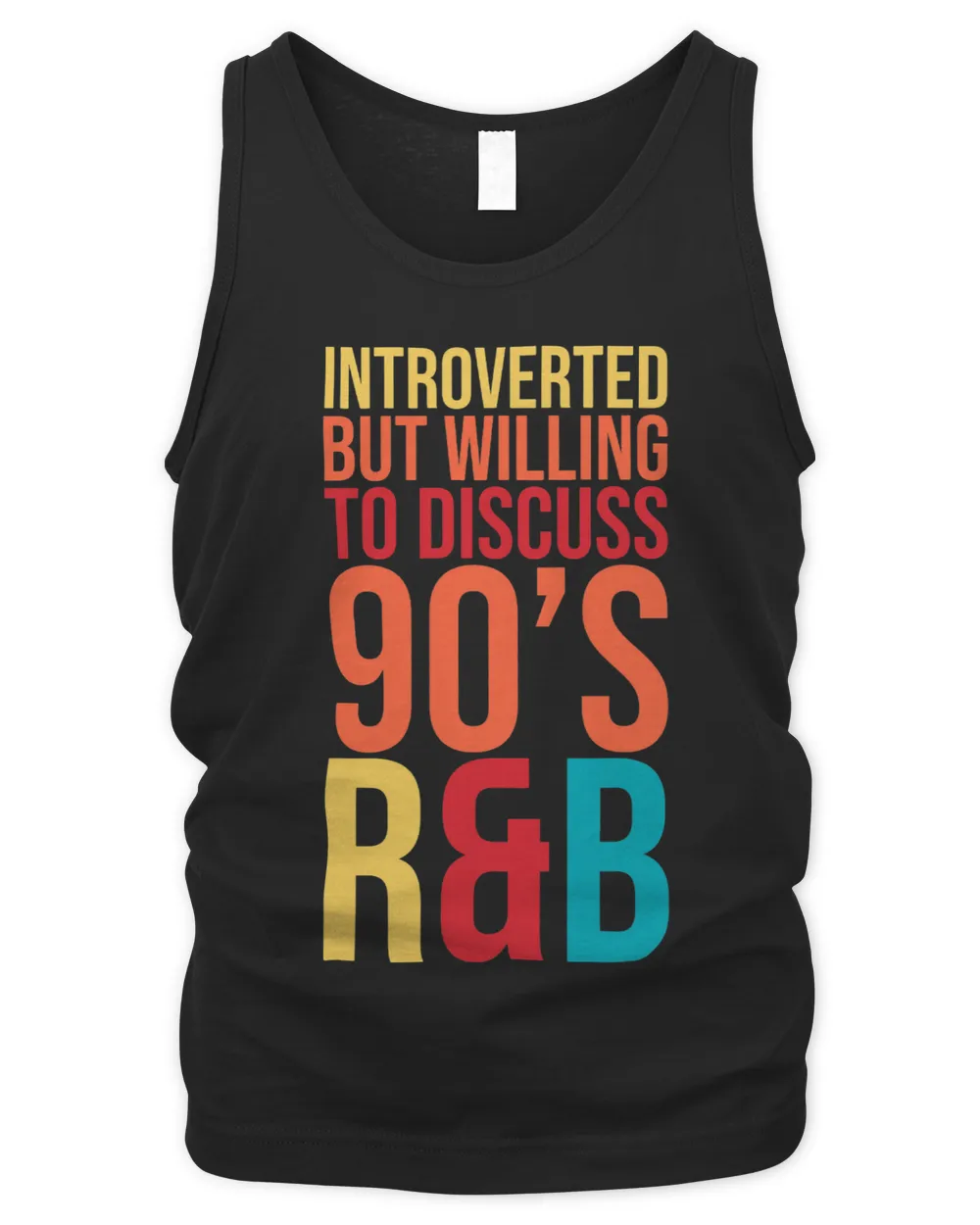 introverted but willing to discuss 90s RnB RB introvert pun 3 Men's Tank Top black s