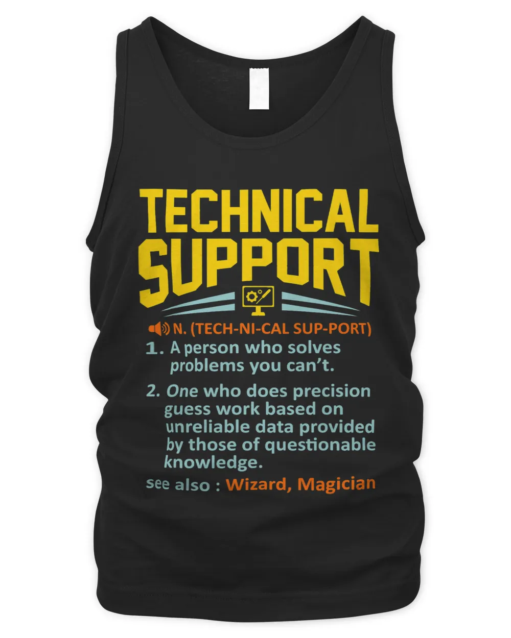 Technical Support Definition Computer IT Programmer Graphic Men's Tank Top black s