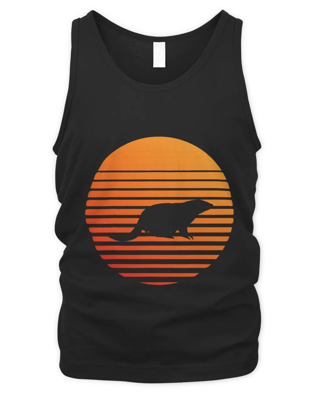 Mongoose Shadow silhouette in front of a Sun