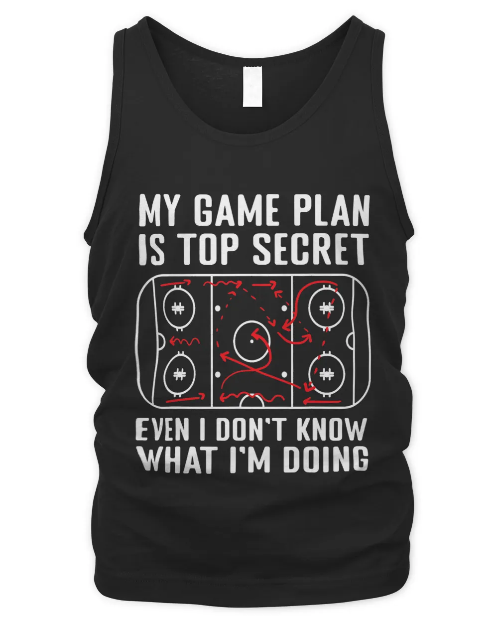 Mens My Game Plan Is Top Secret Funny Ice Hockey Coach