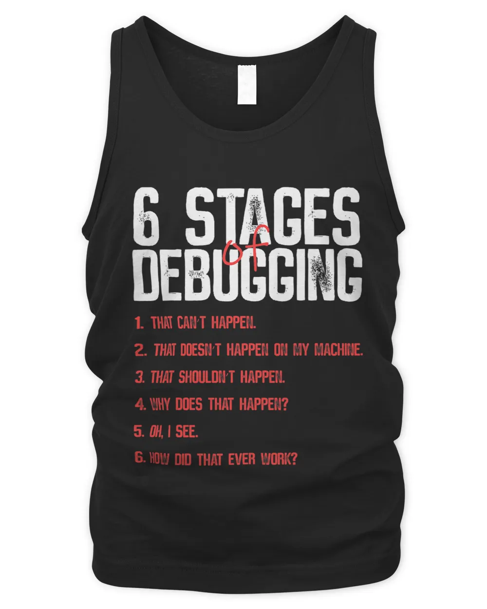 Funny Stages Of Debugging Computer Science Men's Tank Top black s