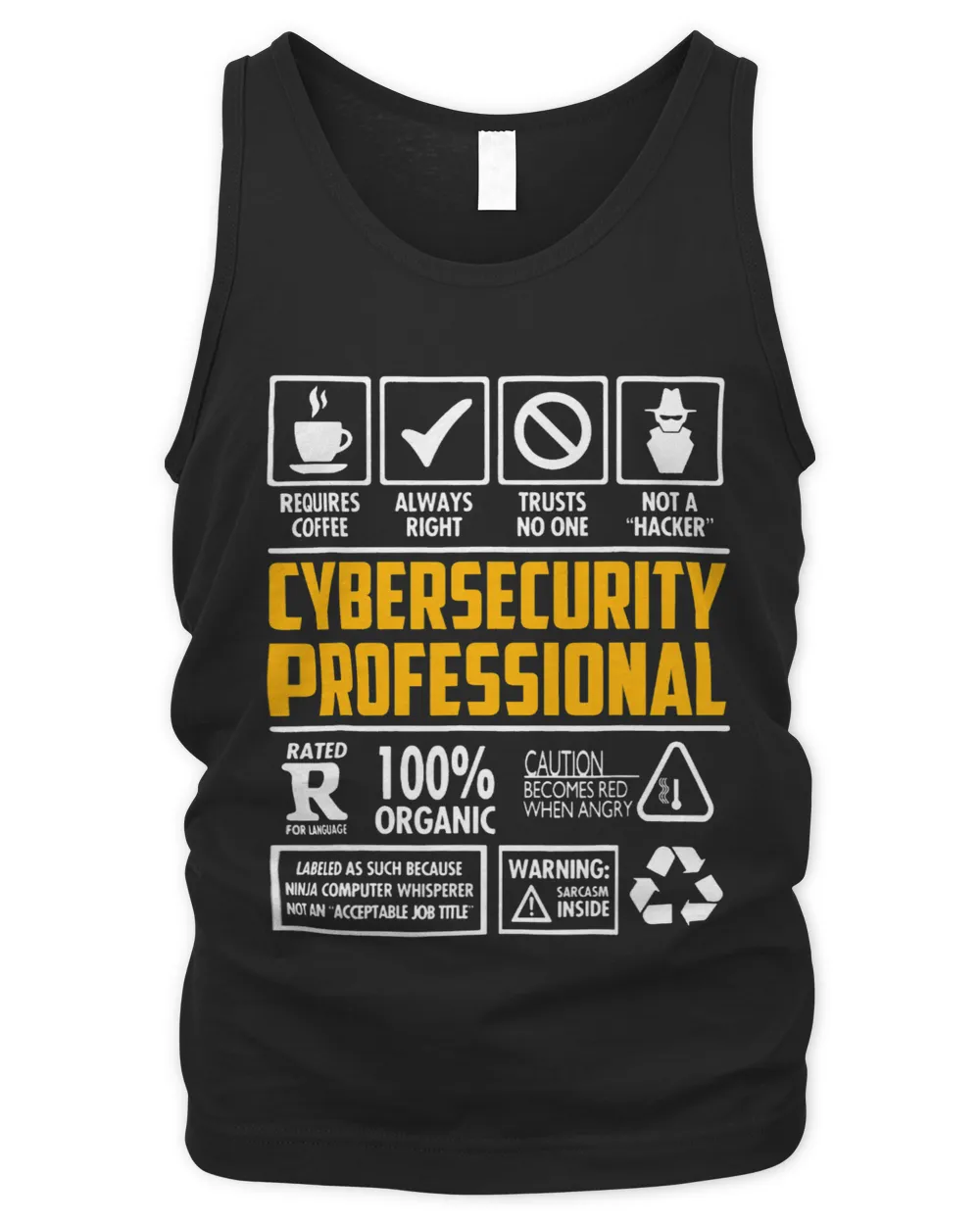 Cybersecurity Professional Qualities Programmer Hacking Men's Tank Top black s