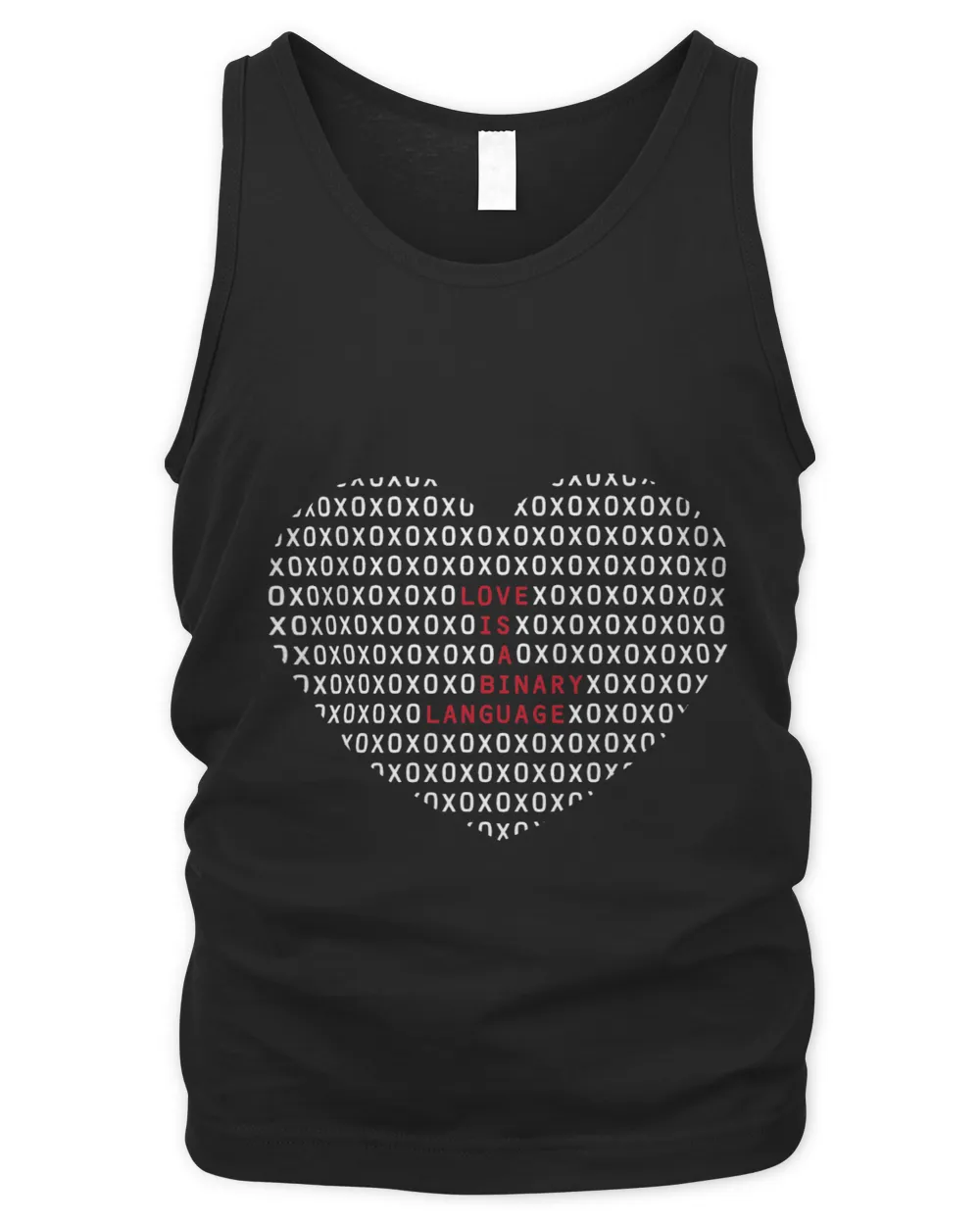 Love Is A Binary Language Programmer Geeks Valentines Day Men's Tank Top black s