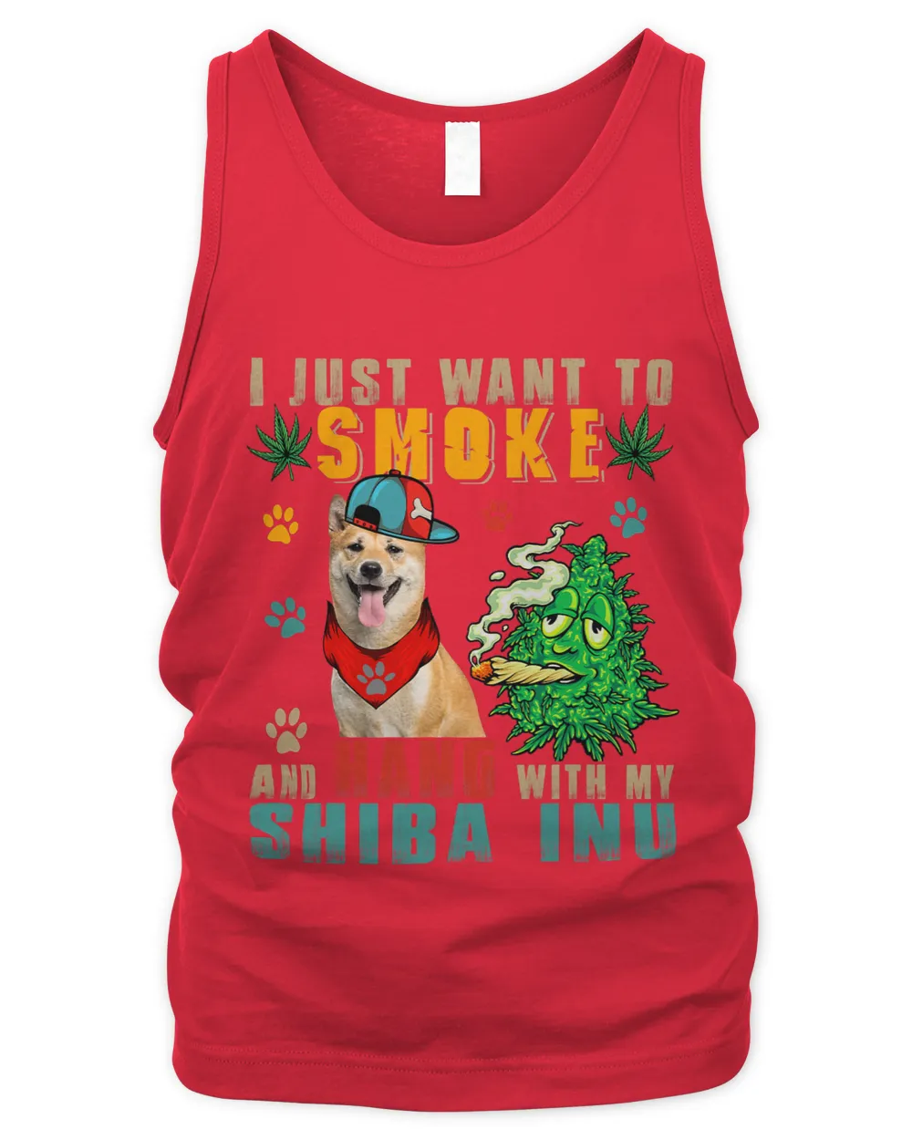 Vintage Smoke And Hang With My Shiba Inu Funny Smoker Weed