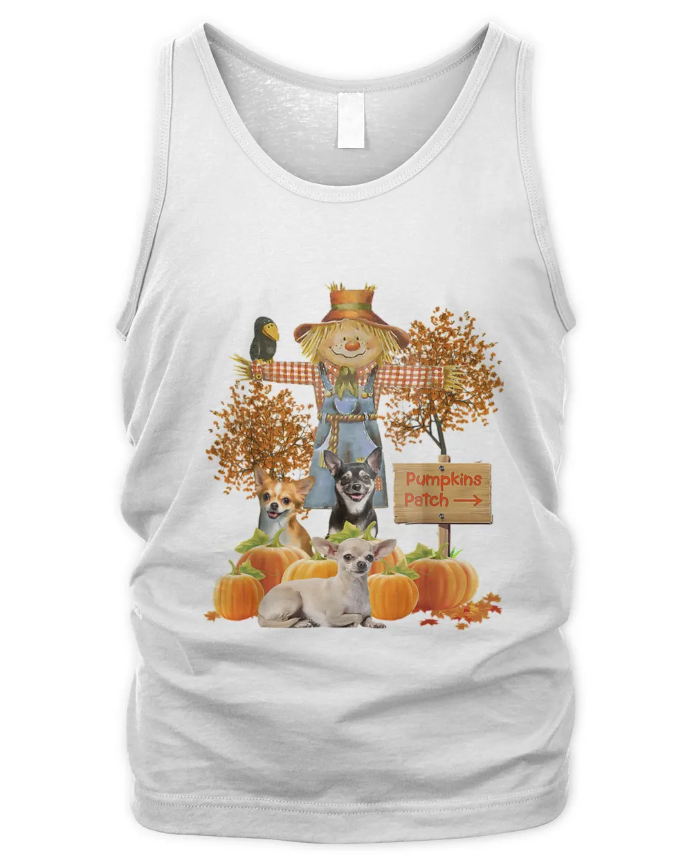 Cute Chihuahua Dogs And Pumpkins Funny For Halloween  T-Shirt