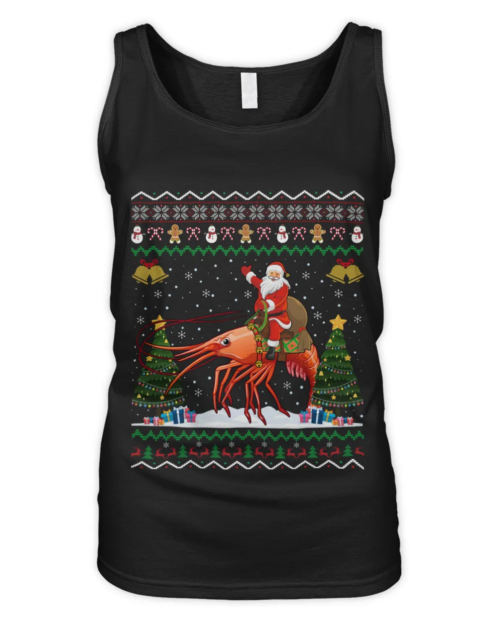 Funny Fishing Christmas (11) Women's Tank Top black s